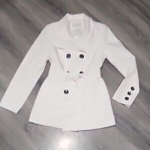 White House Black Market White Windbreaker/Rain Jacket